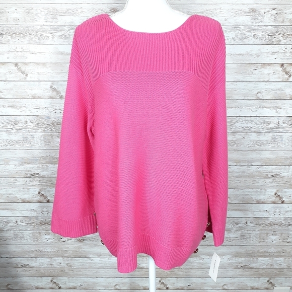 Charter Club Sweaters - Charter Club Ribbed Sweater L Pink 385